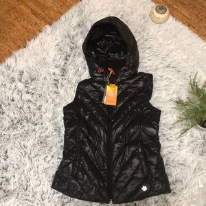 Tek Gear Hooded Vest Black Tie Coral New